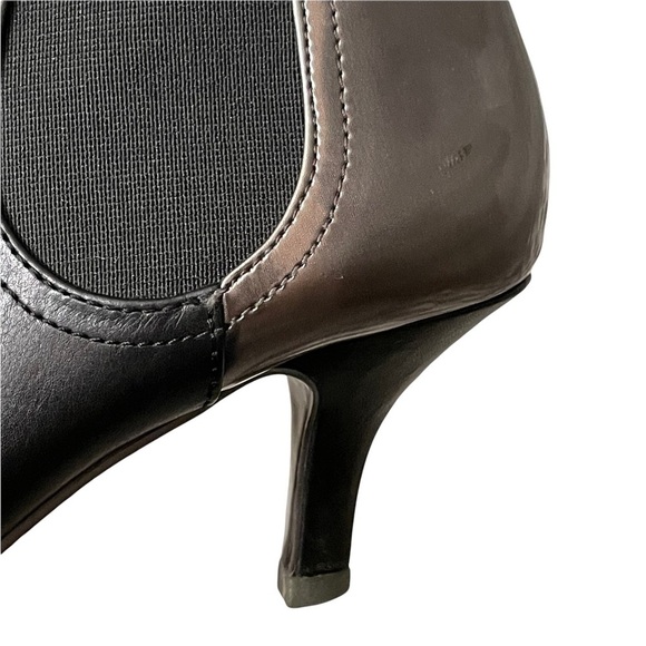 Diesel Black Leather Chelsea Ankle Boots US 6 Drinky Party Kitten Heel Metallic - Picture 10 of 11